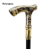 Gold Black Luxury Bear Handle Walking Cane Fashion Decorative Walking Stick Gentleman Elegant Cosplay Cane Knob Crosier 90cm