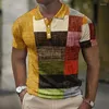 Polo's voor heren Vintage poloshirt 3D-bedrukte shirts Casual tops met korte mouwen Blouse Zomerkleding Oversized T-stukken Ademend