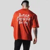 T-shirt da uomo Trendy Letter Printing Palestre T-shirt da uomo 2024 Primavera Estate Casual Girocollo Manica corta per la moda T-shirt in cotone