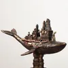 NORTHEUINS Resin Retro American Steam Punk Whale Boat Steampunk Figurines Interior Home Office Desktop Decor Object Accessories 240220