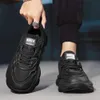 Sapatos masculinos primavera antiderrapante versátil para adolescentes esportes casuais correndo solas grossas aumento de altura preto samurai pai sapatos da moda