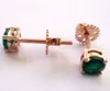 Fashion Jewelry Luxury Earrings Set Screw Back Gold Plated 18k Rose Vvs Moissanite Diamond Emerald Ruby Sapphire Studs