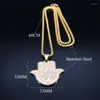 Pendant Necklaces Hand Of Fatima Jewish Pomegranate Hebrew Necklace For Women Men Stainless Steel Fish Hamsa Jewelry Corrente Masculina