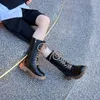 Bottes 2024 Chaussures pour enfants Qualité Cuir Mi-mollet Filles Automne Hiver Princesse Mode Zipper Enfants 37