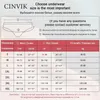 Mutandine da donna CINVIK Lingerie in cotone da donna Comfort Intimo sfacciato Slip sportivi a vita alta Intimo femminile