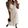 Casual jurken camisjurk voor dames 2024 vestido-avond Koreaanse vintage zomer elegant strand bohemien lange vrouwelijke kleding