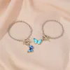 Charm Bracelets Blue Butterfly Pendant Chain Bracelet For Women Kpop Punk Street Link Armband Girl Party Jewelry Gifts Wholesale Items