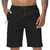Summer mens solid shorts casual pull rod shorts jogging and sports pants lightweight and high-quality elastic waist cargo shorts 240223