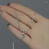 Ciondoli coreani in argento sterling 925 scintillanti con nappa a goccia d'acqua, collane lunghe per le donne, gioielli da sposa con zirconi di lusso