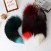 40cm/16" Real Genuine Fox Fur Tail Keychians Cosplay Toy Car KeyChain Bag Charm Pendant Tassels