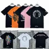 Designer Mens Womens t Shirts Summer Loose Horseshoe Cross Print Brand Ch Letters Clothing T-shirt Classic Luxurys Tee Casual Chromees Heart Shirt 633