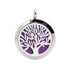 Pendant Necklaces Tree Of Life 25mm Polish Plain/Crystal 316L Stainless Steel Aroma Essential Oil Diffuser Locket Perfume Fit Necklace