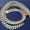 Fine Jewelry 20 Mm Sterling Sier Gold Plated Custom Moissanite Iced Out Miami Cuban Link Chain Necklace
