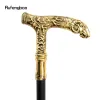 Gyllene gethandtag lyxmönster promenadpinne mode elegant promenadpinne dekorativ cospaly cane knopp crosier 90 cm