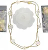 Kvinnliga lyxdesigner smycken dubbel bokstav hänge halsband kedja 18k guld pläterad crysatl strass tröja newklace för bröllop jewerlry tillbehör