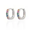 Orecchini a lobo 2 pezzi Arcobaleno Little Huggies Hoop per le donne Cerchio per piercing all'orecchio ipoallergenico Tragus Circle Uomini HoopsStud239q