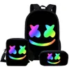 Oxford Bag DJ Marshmallow ryggsäck mångsidig musik Marshmello Schoolbag High School Student Travel Påsar Tre stycken ryggsäckar211y