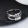 Pierścienie klastra pierścień lękowy Regulowany Kobiety Kobiety Mężczyźni Fidget z koralikiem zmartwienie stres biżuteria do kategorii palców w stos