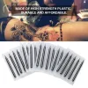 Agulhas 50 unidades de agulhas de tatuagem e 50 unidades de pontas longas descartáveis pretas para máquina de tatuagem kit de pontas de agulhas