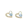 Brincos de parafuso prisioneiro primeiro amor brilhante zircão coração nobre dourado prateado quadrado orelha studs para mulheres menina na moda decorar jóias suaves