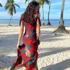 Womens sexy Bohemian floral holiday long dress summer evening dress party grid sun dress vacation spaghetti shoulder strap A-line dress robe 240223