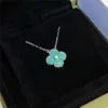 luxury brand clover designer pendant necklace jewelry silver gold light blue stone bling diamond crystal cross chain choker necklaces bracelet valentines day gift