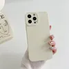 iPhone 15 Pro Max Designer Flower Phone Case för Apple 14 Plus 13 12 11 XS XR Luxury Soft TPU Silicone Floral Print Solid Candy Color Back Cover Coque Fundas Ivory White White