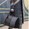 2022 Duffel Mens Pu Leather Designer Clutch على حقيبة الأمتعة Men كرة السلة 55 50 PVC Clear Handbag Duffle Bag 118277S