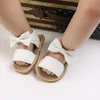 Été bébé sandales antidérapant tissu bas enfant en bas âge chaussures doux bébé chaussures première marche respirant princesse chaussures 240220