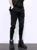 Брюки Бесплатная доставка Мужские модные черные повседневные штаны-шаровары с маленькими ногами элемент дизайна стиль украшения на молнии индивидуальные брюки