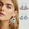 Dangle Earrings 2024 Charms Heart Science Teacher PU Leather Drop Earring Girls Party Jewelry Decoration Wholesale