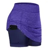 Saias femininas plus size shorts de dupla camada para correr tênis yoga treino ativo atlético skort saia com bolsos