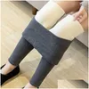 Women'S Leggings Winter Thicken Women Leggings Warm Fleece Pants Female Thermal Y Hight Wasit Tights Stretchy Drop Delivery Apparel W Otezk