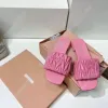 luxury sexy designer womens sliders mans shoe Matelasse nappa leather sliders Summer sandals beach outdoor fashion casual slipper with dust bag