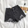 Damesshorts Dames Wijde pijpen Zwarte denim shorts Casual vrouwelijk Street chic Losse effen kleur Witte jeansshorts Casual vrouwelijke shorts LooseL2402