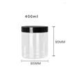 Storage Bottles 10pcs Transparent Empty Cosmetic Jars 83Dia. Cream Pot Plastic Black Lid 400ml 500ml 600ml 700ml PET Refillable Bottle