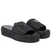 مصمم Espadrille للنساء الصنادل Slides Slippers Miui Platfor