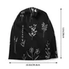 Berets Black Wildflowers Bonnet Hat Street Skullies Beanies Floral Botanic Flower For Men Women Knitting Hats Warm Unisex Cap