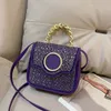 Rhinestone Tote Bag Designer Bag Flap Handbag Mini Travel Bag Fashion Crossbody Bags Women Pu Diamonds Shoulder Purse Gold Handle Magnetic Buckle High Quality