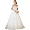 2 In 1 Beach Wedding Dress With Detachable Skirt See Through Back Long Tulle Bridal Gown Lace Appliques Sleeveless Straps Short Vestidos De Mariee