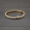 Bracciale da uomo placcato in oro con catena cubana personalizzata con fibbia con artiglio e diamanti