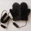 Winterfrauen echte Nerzpelzhandschuhe schöne Damen echte Nerzpelzhandschuhe Dame warme und weiche gestrickte Nerzpelzhandschuhe Y200110213x