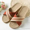 Salute to woven canvas shoes, slippers grass shoes Mule Slides sandals high heels flat heels women casual and fashionable beach slippers E05