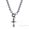 Спутниковое ожерелье Дизайнерское ожерелье для женщин Vivienenwestwood Роскошные ювелирные изделия Ожерелье Viviane Westwood 3d Жемчужное ожерелье с каплями воды Сатурна того же типа o