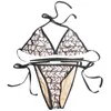 Designer Sexig bikini Uppsättning för kvinnor Bandage baddräkt Två stycken Crop Top badkläder thong baddräkt strandkläder