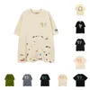 Mens Designer Galleries T Shirt Depts Woman Graphic Tee Clothes Shirts Kort ärm Svettdräkt Splash Letter Round Neck målade 6j2r