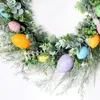 Kwiaty dekoracyjne 50 cm Easter Wreath Eggs Dekoracja sztuczny kwiat do domu DIY rzemieślnicze drzwi wiszące girlandy wystrój imprezowy