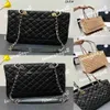 Large Totes Bag GST Tote Handbag Womens Chain Bags Women Handbags Caviar Sheepskin Genuine Leather 3 Colors Quilted 34cm Gold Silv243D