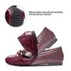 Läder loafers fashionabla topparbete mjuka promenadskor bekväm att kliva på kvinnor klassiska plattskor 61fw