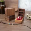 Jewelry Pouches Vintage Wooden Rings Box Engagement Wedding Proposals Ring Case Luxury Organizer Display 3 Slots Earrings Storage Gifts